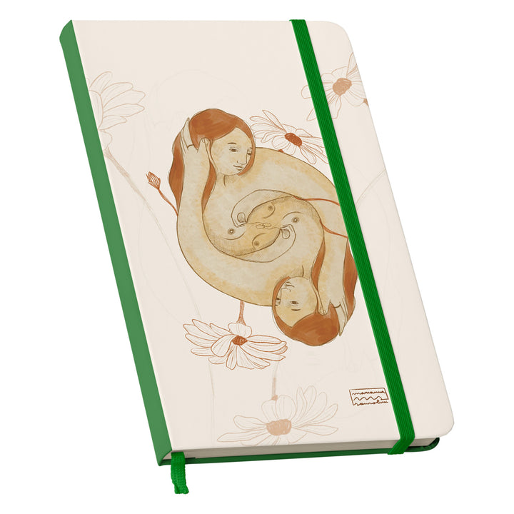 Taccuino Abbi cura dell'album Ama di Marianna Sansolini illustra: copertina soft touch in 8 colori, con chiusura e segnalibro coordinati