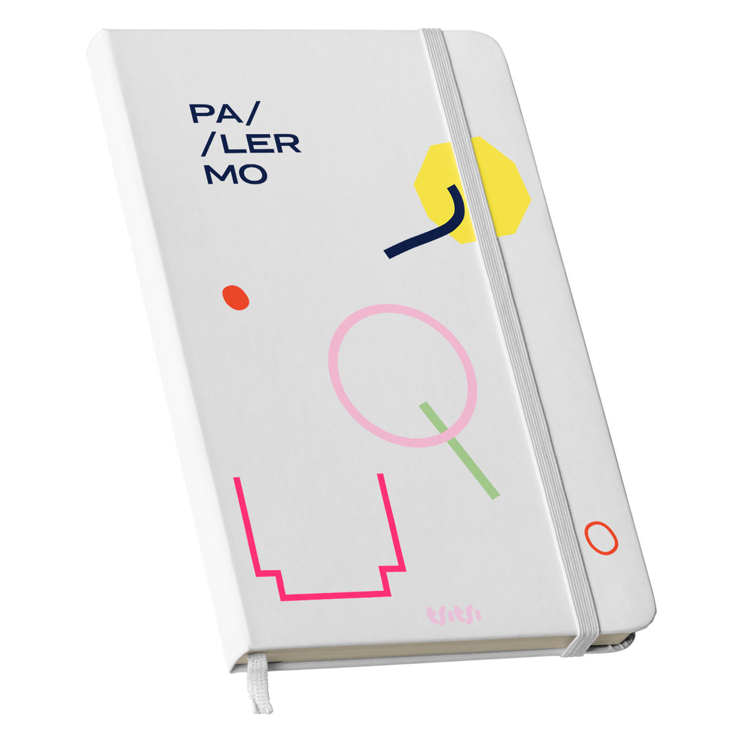 Taccuino PALERMO dell'album Mapperó di TSITSI CONCEPT: copertina soft touch in 8 colori, con chiusura e segnalibro coordinati