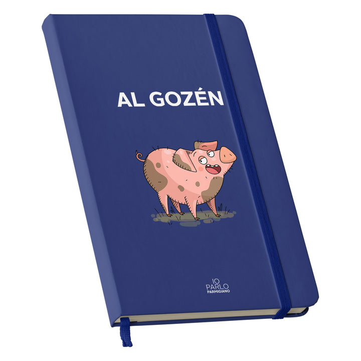 Taccuino AL GOZÉN dell'album LÌNNEA BÉSTJI di Io parlo parmigiano: copertina soft touch in 8 colori, con chiusura e segnalibro coordinati