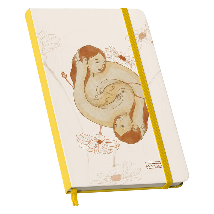 Taccuino Abbi cura dell'album Ama di Marianna Sansolini illustra: copertina soft touch in 8 colori, con chiusura e segnalibro coordinati