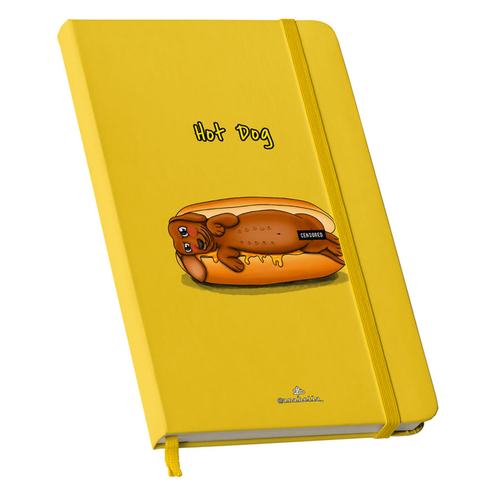 Taccuino Hot dog dell'album Amore in taccuini di Arabella: copertina soft touch in 8 colori, con chiusura e segnalibro coordinati