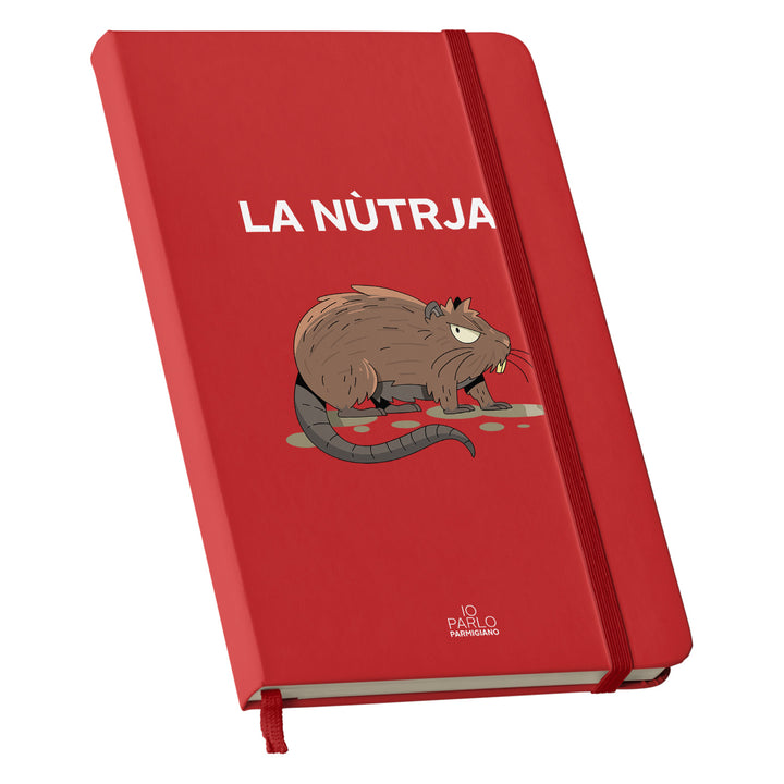 Taccuino LA NÙTRJA dell'album LÌNNEA BÉSTJI di Io parlo parmigiano: copertina soft touch in 8 colori, con chiusura e segnalibro coordinati