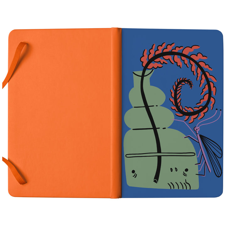 Taccuino Brainy dell'album Lo scrivo qui così mi ricordo di Tigre contro Tigre: copertina soft touch in 8 colori, con chiusura e segnalibro coordinati