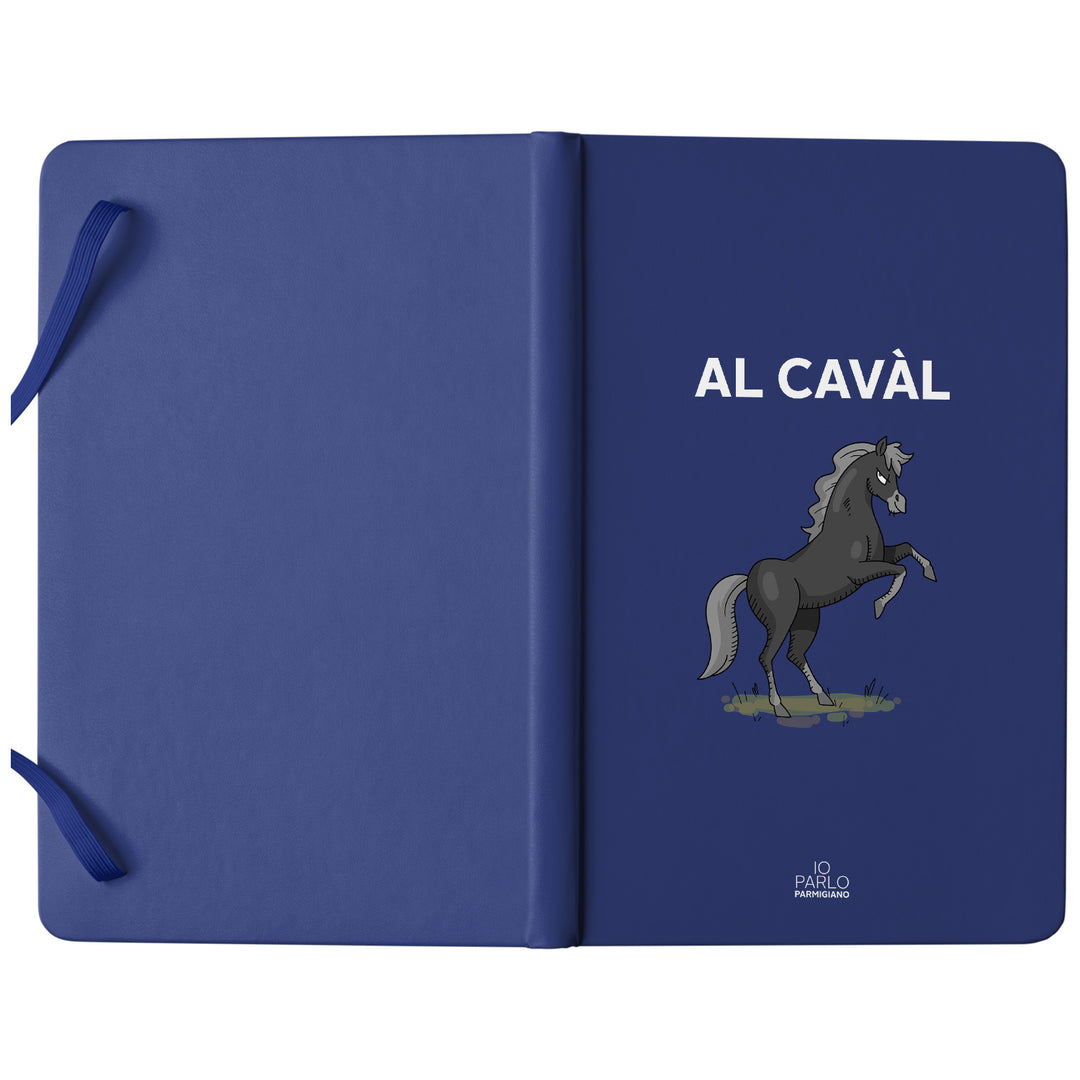 Taccuino AL CAVÀL dell'album LÌNNEA BÉSTJI di Io parlo parmigiano: copertina soft touch in 8 colori, con chiusura e segnalibro coordinati