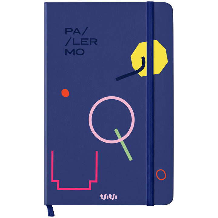 Taccuino PALERMO dell'album Mapperó di TSITSI CONCEPT: copertina soft touch in 8 colori, con chiusura e segnalibro coordinati