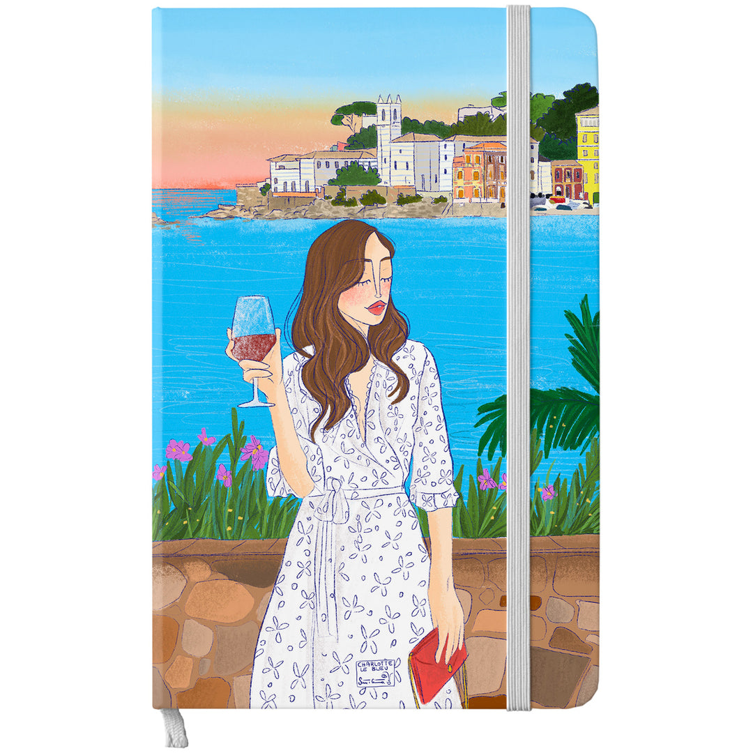 Taccuino Sestri Levante dell'album Thinker su carta di Charlotte Le Bleu: copertina soft touch in 8 colori, con chiusura e segnalibro coordinati