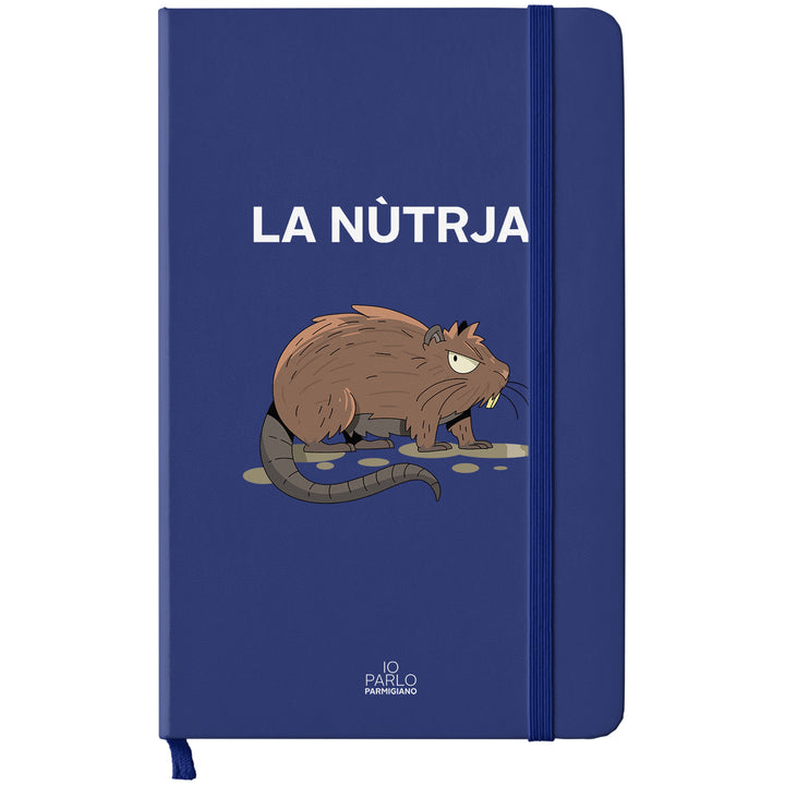 Taccuino LA NÙTRJA dell'album LÌNNEA BÉSTJI di Io parlo parmigiano: copertina soft touch in 8 colori, con chiusura e segnalibro coordinati