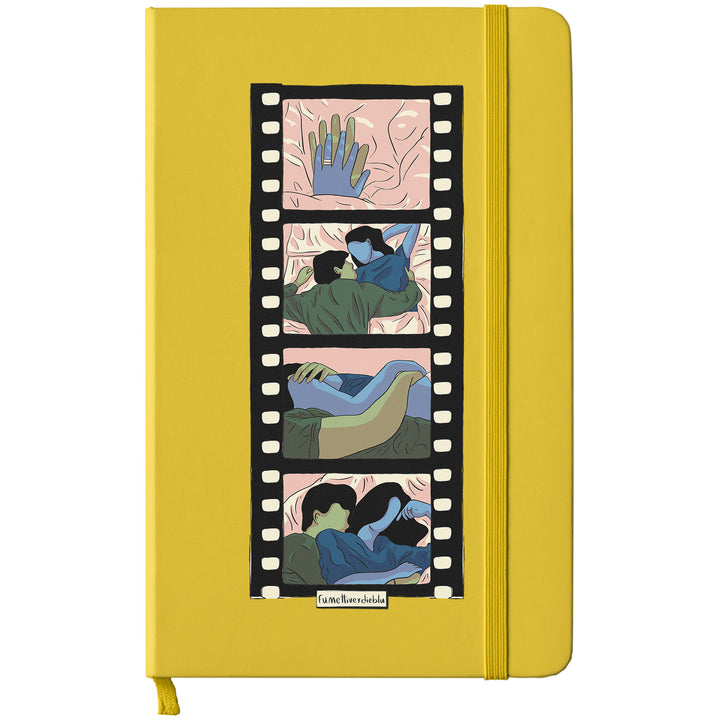 Taccuino Pellicola dell'album Taccuini Verdi e Blu di Fumettiverdieblu: copertina soft touch in 8 colori, con chiusura e segnalibro coordinati