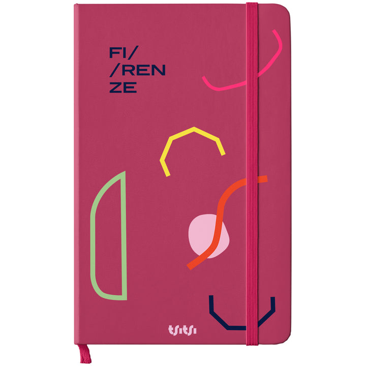 Taccuino FIRENZE dell'album Mapperó di TSITSI CONCEPT: copertina soft touch in 8 colori, con chiusura e segnalibro coordinati