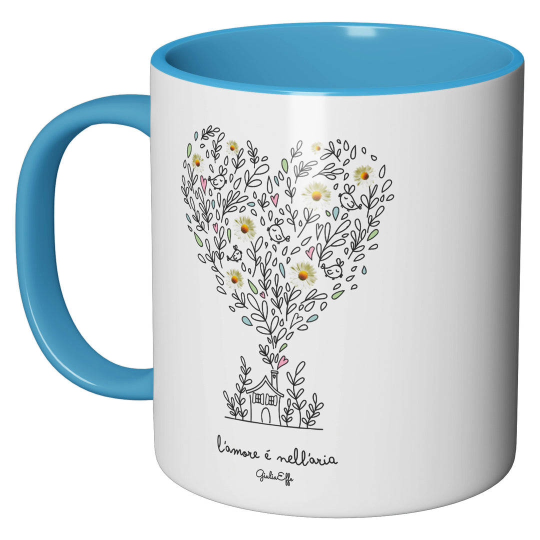 Tazza in ceramica L'amore è nell'aria dell'album Creatività su ceramica di GiuliaEffe perfetta idea regalo