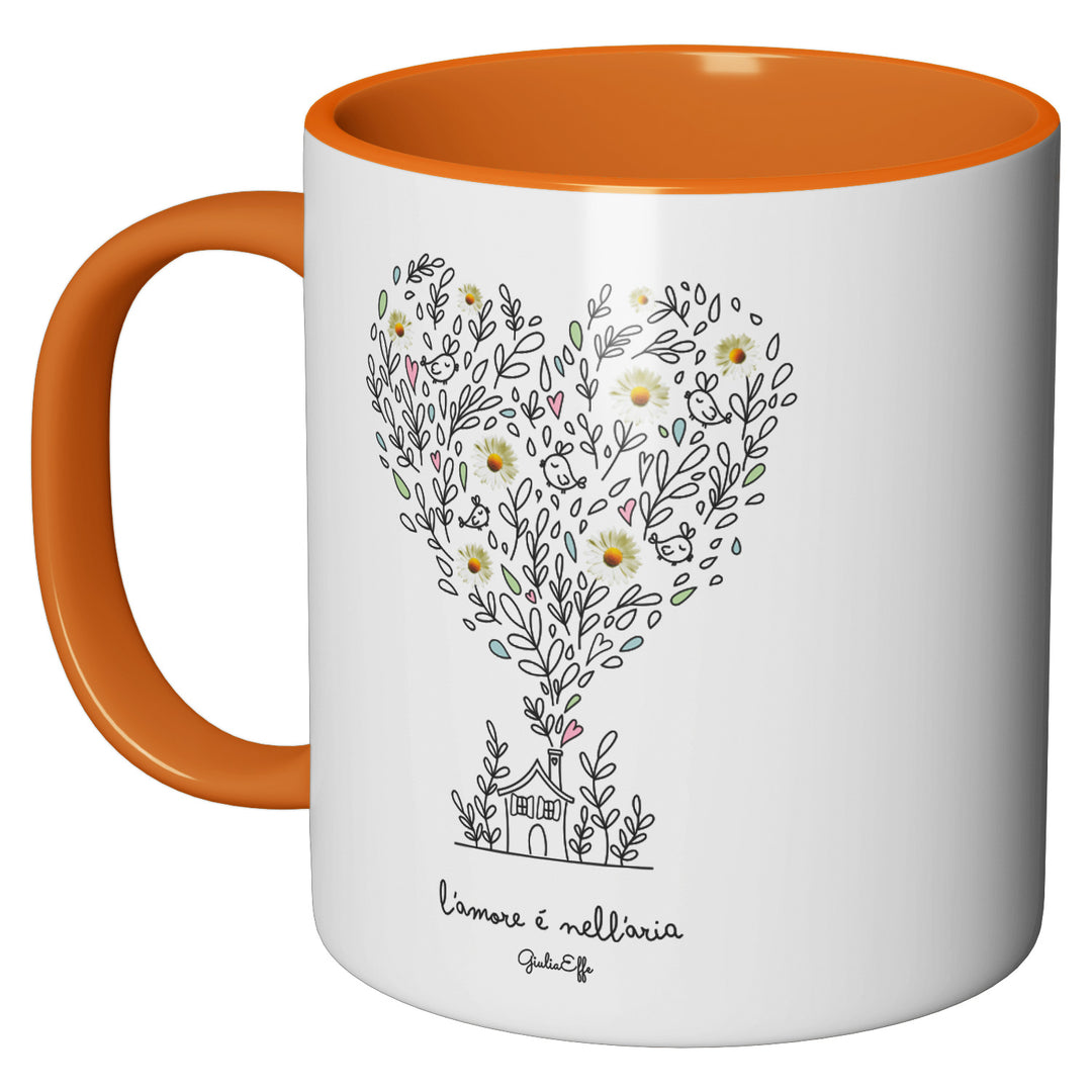 Tazza in ceramica L'amore è nell'aria dell'album Creatività su ceramica di GiuliaEffe perfetta idea regalo
