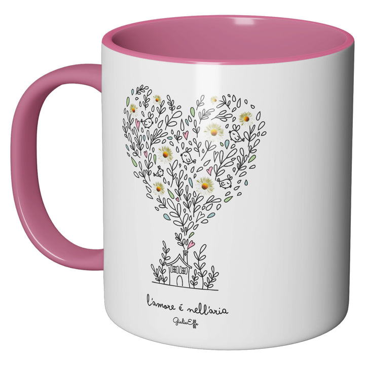 Tazza in ceramica L'amore è nell'aria dell'album Creatività su ceramica di GiuliaEffe perfetta idea regalo