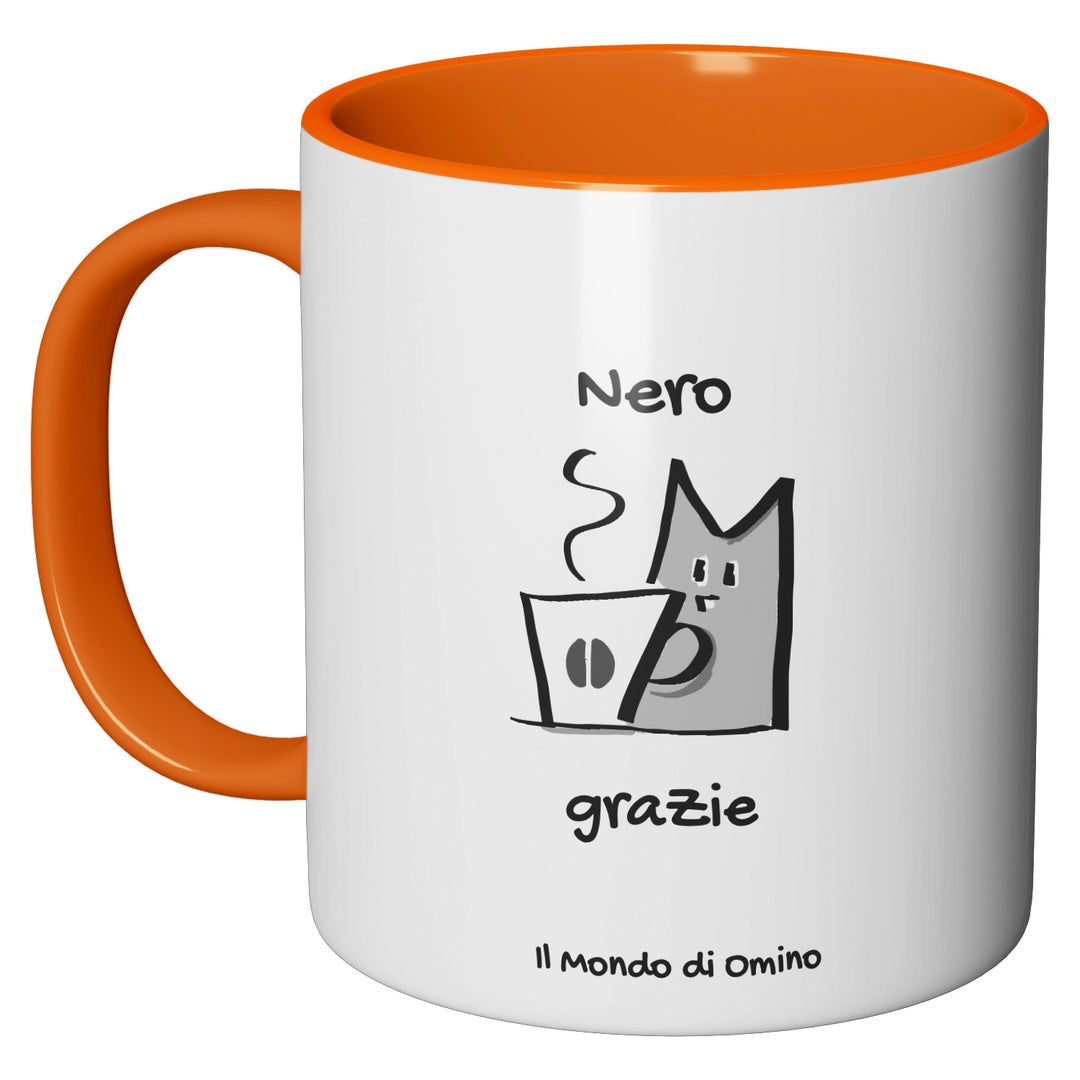 Tazza in ceramica Nero, grazie dell'album Gli irresistibili di Il Mondo di Omino perfetta idea regalo