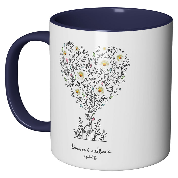 Tazza in ceramica L'amore è nell'aria dell'album Creatività su ceramica di GiuliaEffe perfetta idea regalo