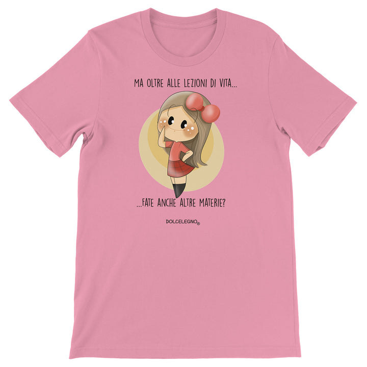 Maglietta Lezioni di vita dell'album L'amore è nell'aria di DOLCELEGNO, T-Shirt uomo donna e bambino a maniche corte in cotone con girocollo