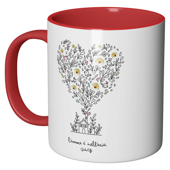 Tazza in ceramica L'amore è nell'aria dell'album Creatività su ceramica di GiuliaEffe perfetta idea regalo