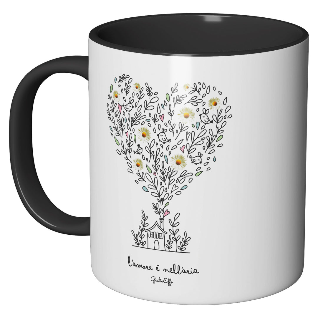 Tazza in ceramica L'amore è nell'aria dell'album Creatività su ceramica di GiuliaEffe perfetta idea regalo