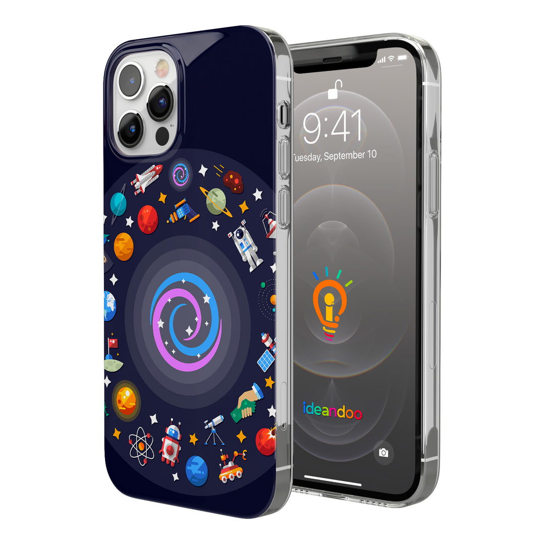 Cover Galassia cartoon dell'album Spazio stellare di Ideandoo per iPhone, Samsung, Xiaomi e altri