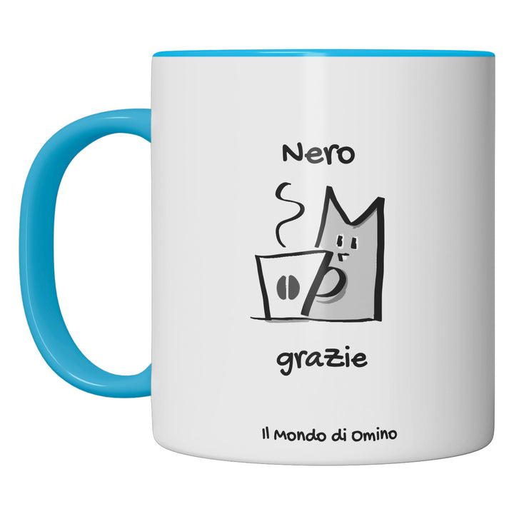 Tazza in ceramica Nero, grazie dell'album Gli irresistibili di Il Mondo di Omino perfetta idea regalo