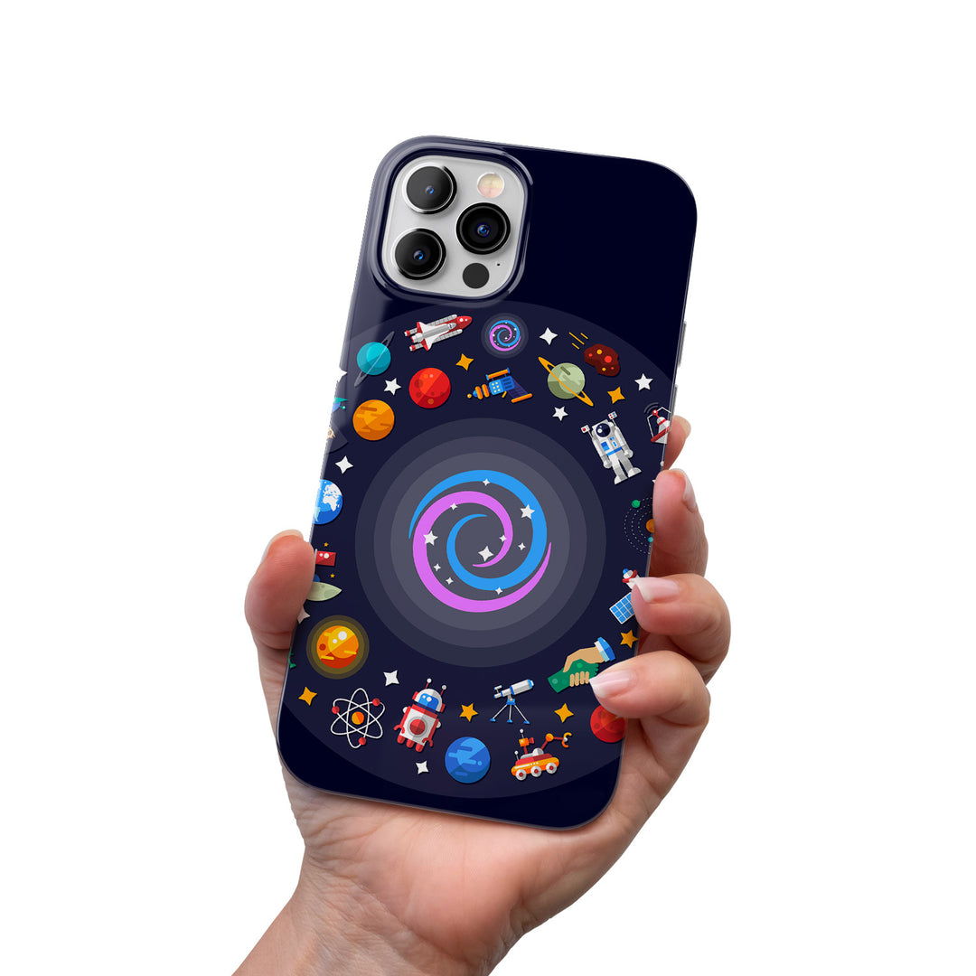 Cover Galassia cartoon dell'album Spazio stellare di Ideandoo per iPhone, Samsung, Xiaomi e altri