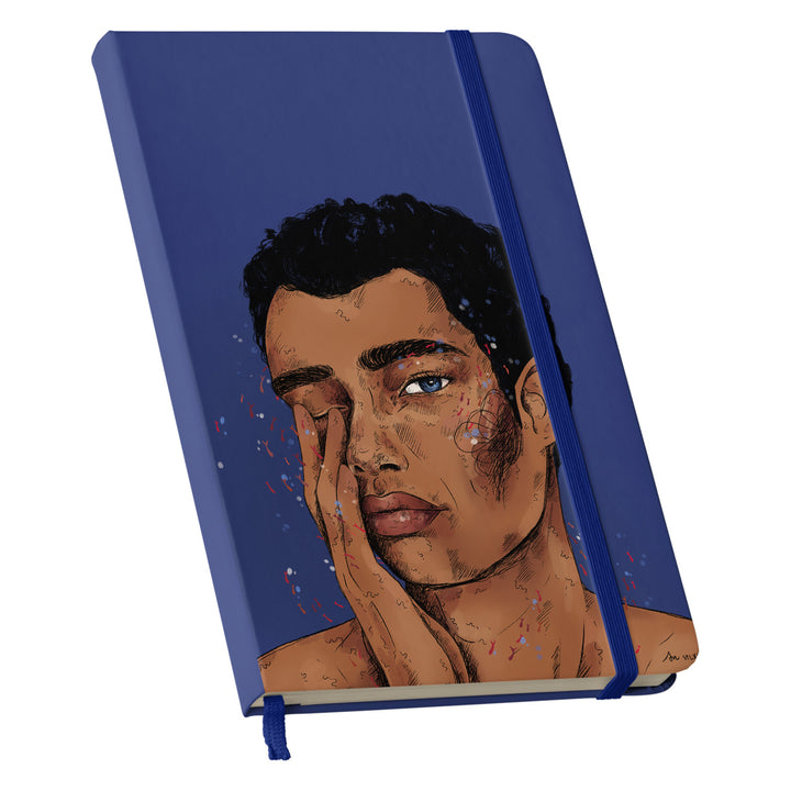 Taccuino Il volto di Sharm El Sheikh dell'album Taccuini blu di Blulimone: copertina soft touch in 8 colori, con chiusura e segnalibro coordinati