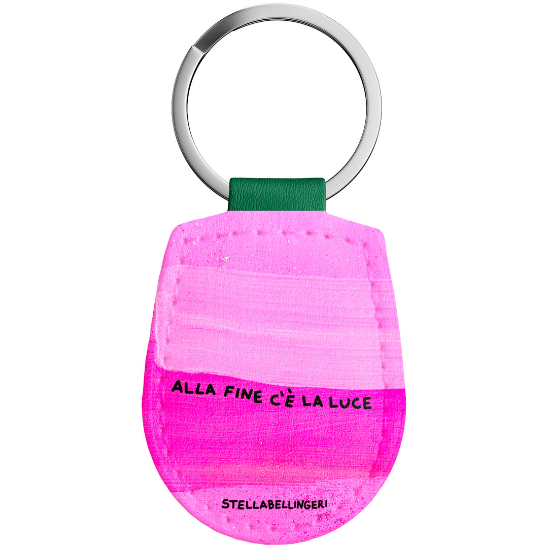 Portachiavi in pelle Alla fine c'è la luce dell'album Therapy Keyring di Stella Bellingeri con anello in metallo, Disponibili in 6 Colori, Stampa di Alta Qualità