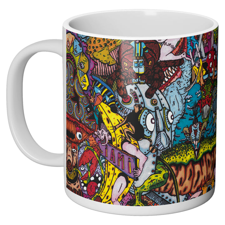 Tazza in ceramica Trippy puzzle dell'album Chaotic mug di Daniele Pierantozzi perfetta idea regalo