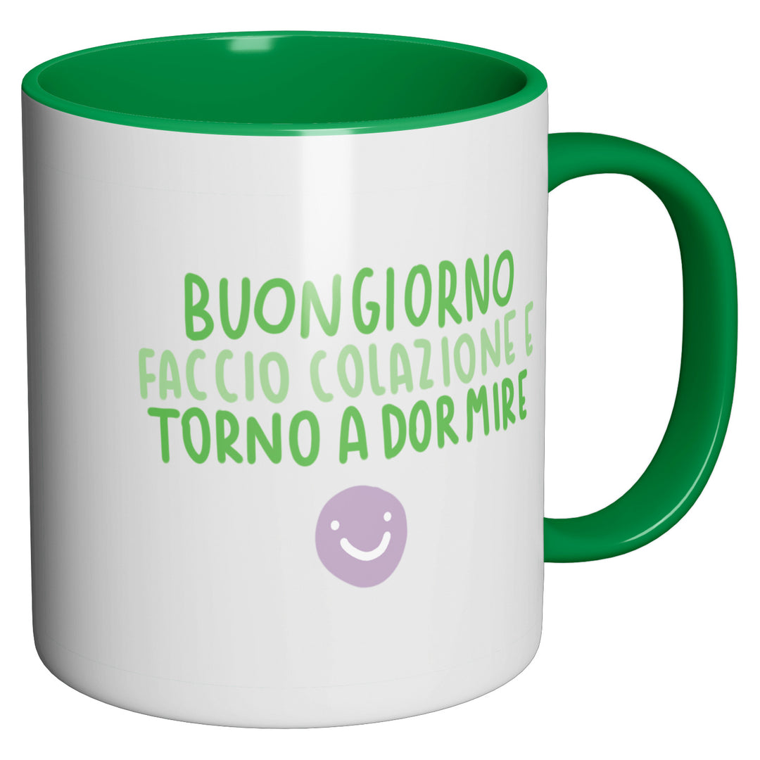 Tazza in ceramica Alle seconde colazioni versione bassotto dell'album Colazione biondina di Heibiondaa perfetta idea regalo